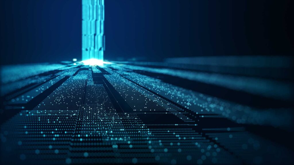 Données informatique entrain d'être stockée